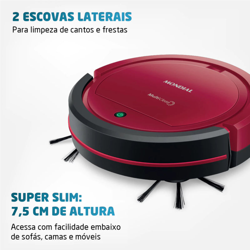 ASPIRADOR DE PÓ ROBÔ Multi Clean Mondial RB-09 Bivolt 30w