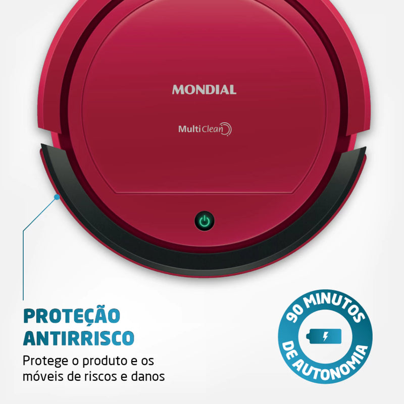 ASPIRADOR DE PÓ ROBÔ Multi Clean Mondial RB-09 Bivolt 30w