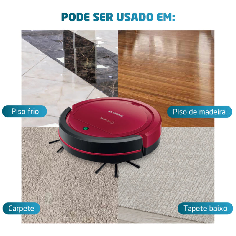 ASPIRADOR DE PÓ ROBÔ Multi Clean Mondial RB-09 Bivolt 30w